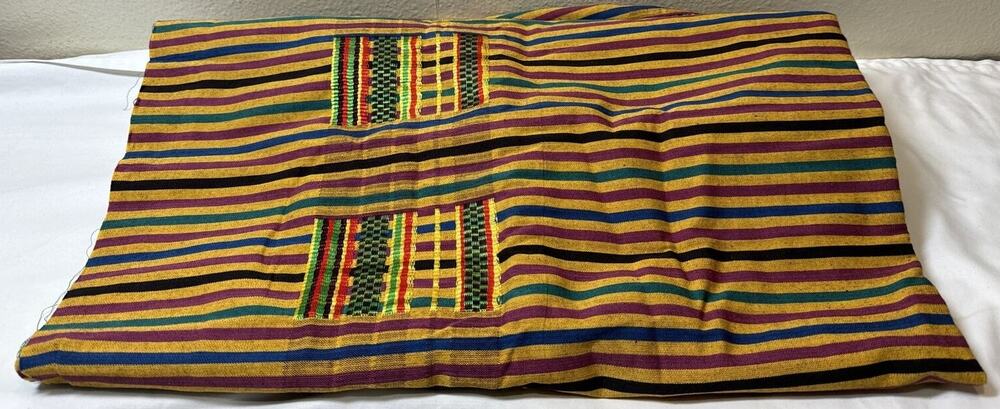 37.5x67" Kente Cloth from Cameroon Africa Woven